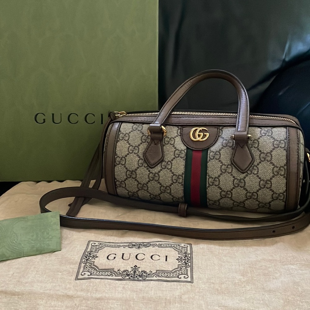 GUCCI Ophidia Boston Bag GG Supreme